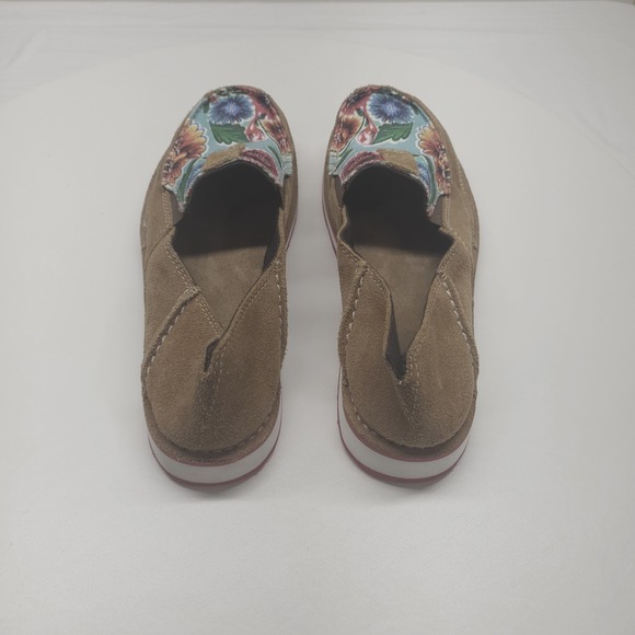 Ariat Womens Tan Suede Floral Slip On Loafer Shoes Size 8.5B - Picture 5 of 11